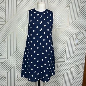 Reformation Navy Blue Polka Dot Sleeveless Mini Dress Size US XS